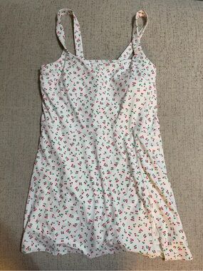 JoyLab White Cherry-Print Active dress with shorts